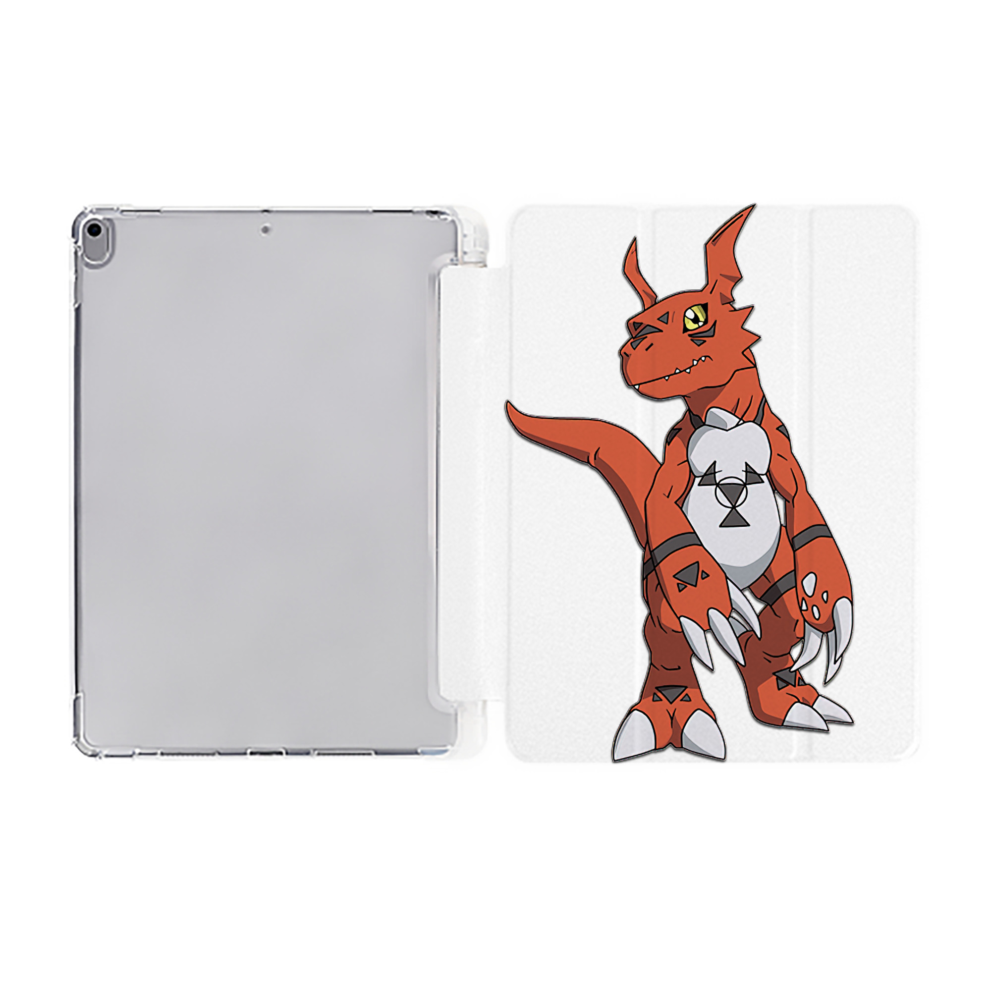 （画像用） Digimon デジタルモンスター/デジモン IPad ケース ペン収納付き 三つ折りスタンド PUレザー×シリコン 対応機種9.5/10.5/10.9インチ